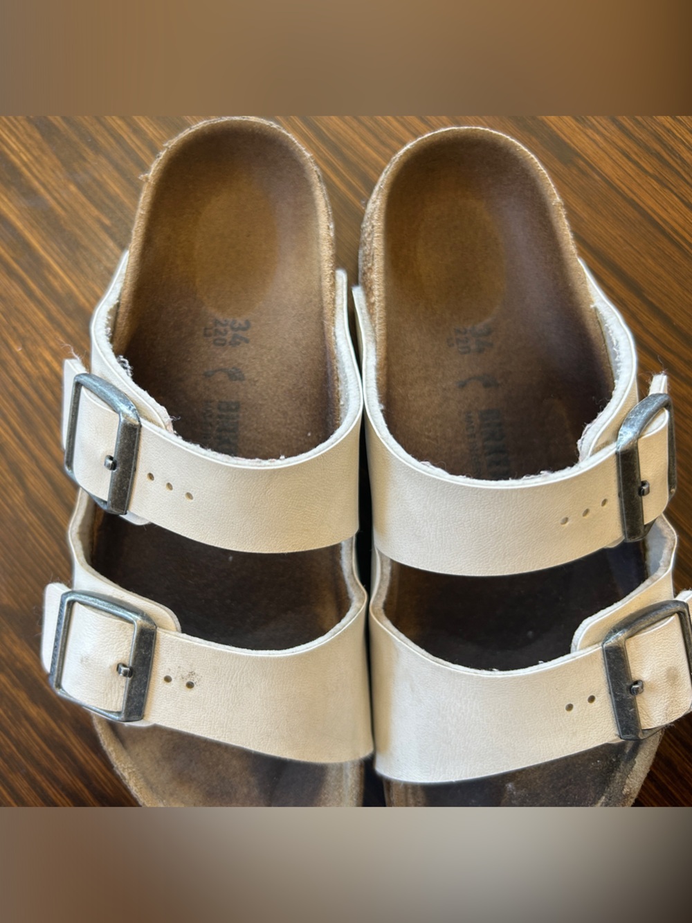Birkenstock Kids White Double Buckle Sandals - Picture 3 of 5